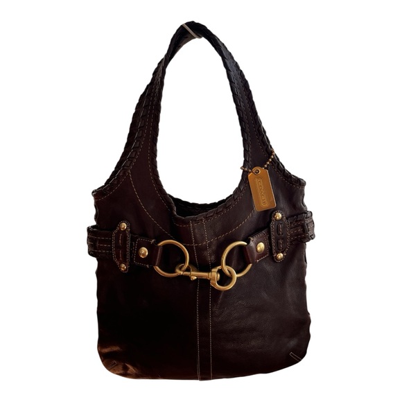 Coach Handbags - Vintage Coach Limited Edition Brown Ergo Belted Hobo Bag with Braided Leather